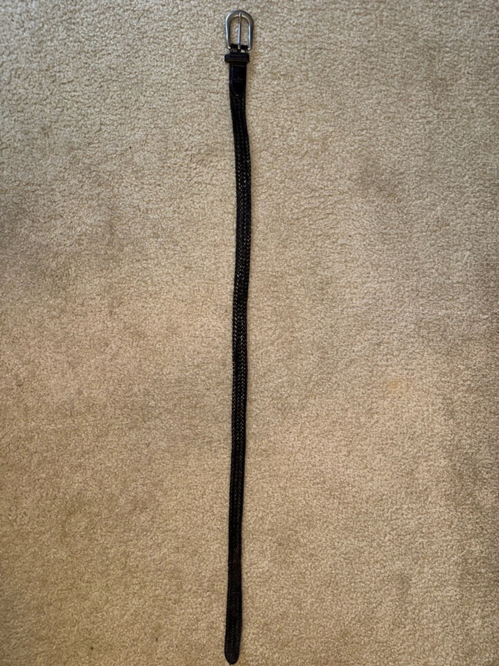 Dockers Black Braided Leather Belt – Size M (Full Grain Leather)